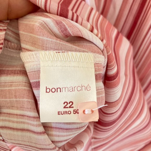 Bonmarche Women's Deadstock Vintage button Shirt blouse pink stripe UK Size 20 - Picture 11 of 12
